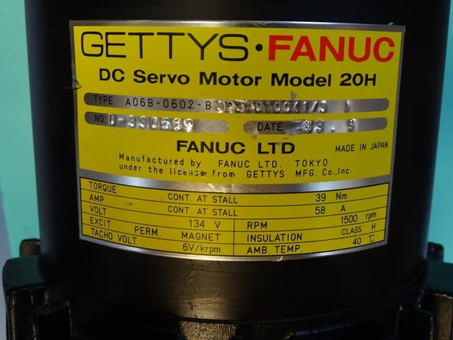 Сервомотор GETTYS-FANUC A06-0602-B323 DC servo motor model 20H - снимка 6