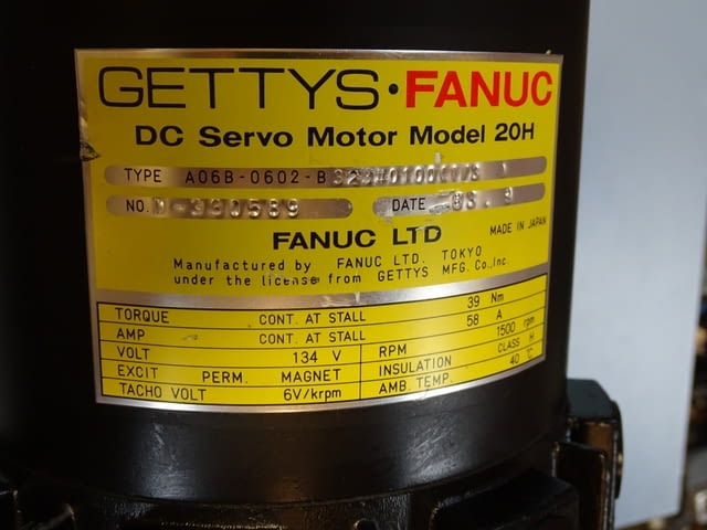 Сервомотор GETTYS-FANUC A06-0602-B323 DC servo motor model 20H - снимка 7