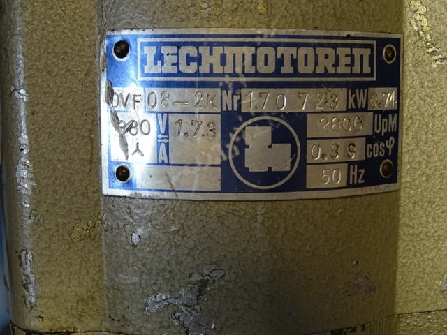 Електромотор+ремъчна шайба LECHMOTOREN DVF08-2K 0.75kW 380V, град Пловдив - снимка 3