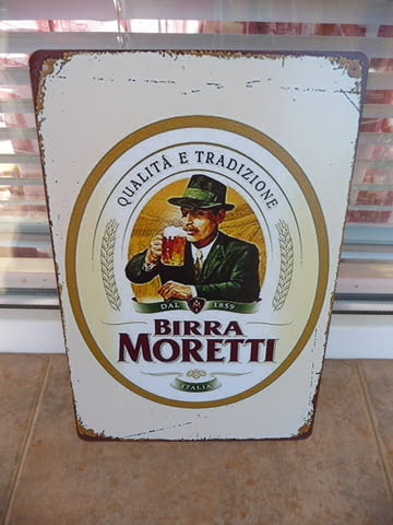 Метална табела бира Birra Moretti италиянска реклама хубава бар - снимка 1