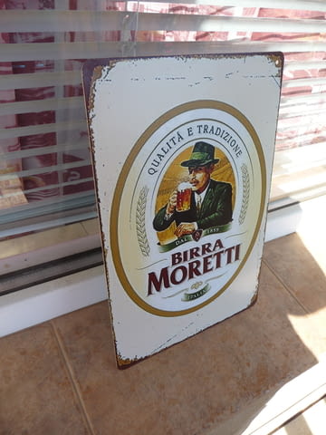 Метална табела бира Birra Moretti италиянска реклама хубава бар - снимка 2