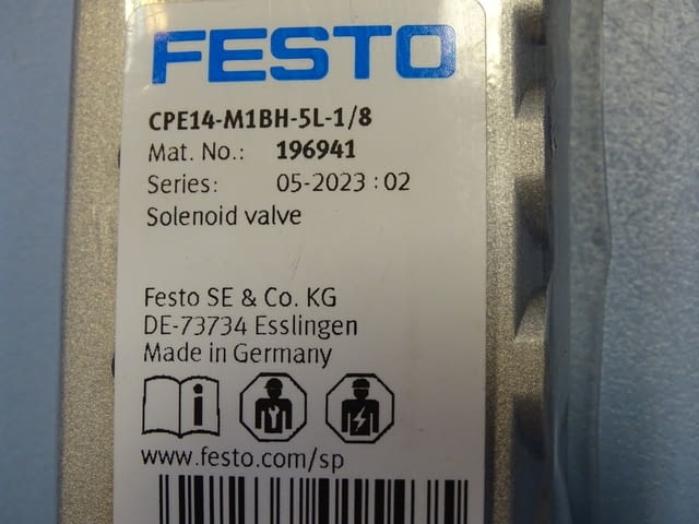 Пневматичен разпределител Festo CPE14-M1BH-5L-1/8 Solenoid Valve 24VDC - снимка 2