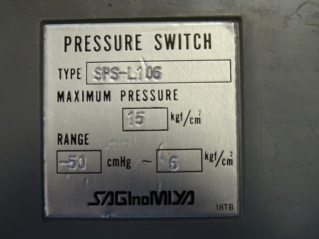 Пресостат Saginomiya SPS-L106 pressure controls switch, city of Plovdiv | Industrial Equipment - снимка 3