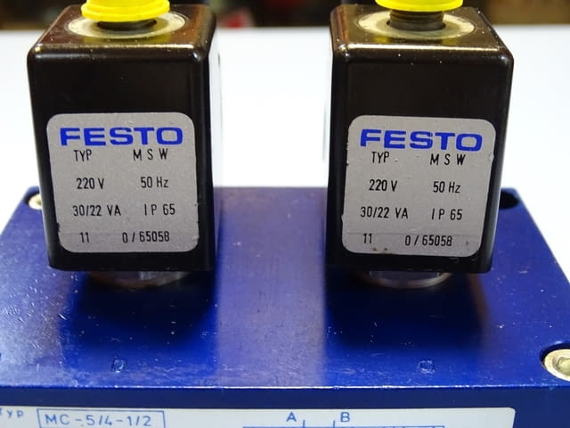 Пневматичен разпределител Festo MC-5/4-1/2 Solenoid Control Valve 220VAC/24VDC - снимка 3