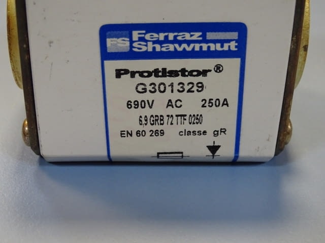 Предпазител Ferraz Shawmut Protistor G301329 6.9 GRB72TTF0250 Fuses 250A 690VAC - снимка 4