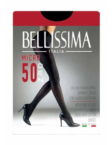 Bellissima 50DEN италиански черен, бежов, бял микрофибърен плътен чорапогащник 40-90кг Белисима - снимка 6