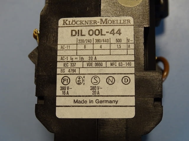 Контактор Klockner-Moeller DIL 00L-44 universal contactor relay 220/240V - снимка 5