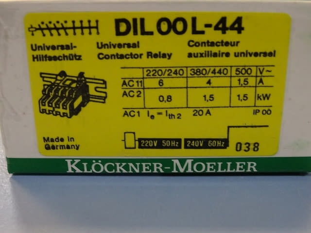 Контактор Klockner-Moeller DIL 00L-44 universal contactor relay 220/240V - снимка 8