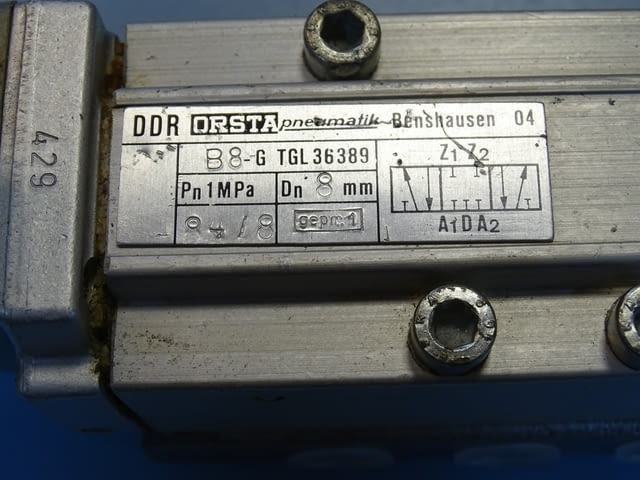 Пневматичен разпределител Orsta B8-G TGL 36389 Pneumatic Valve 24VDC - снимка 3