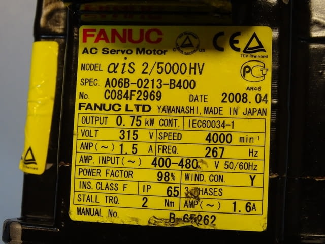 Сервомотор FANUC αis 2/5000HV A06B-0213-B400 AC servo motor, град Пловдив - снимка 3