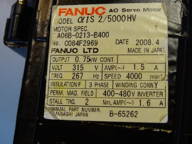 Сервомотор FANUC αis 2/5000HV A06B-0213-B400 AC servo motor, град Пловдив - снимка 4