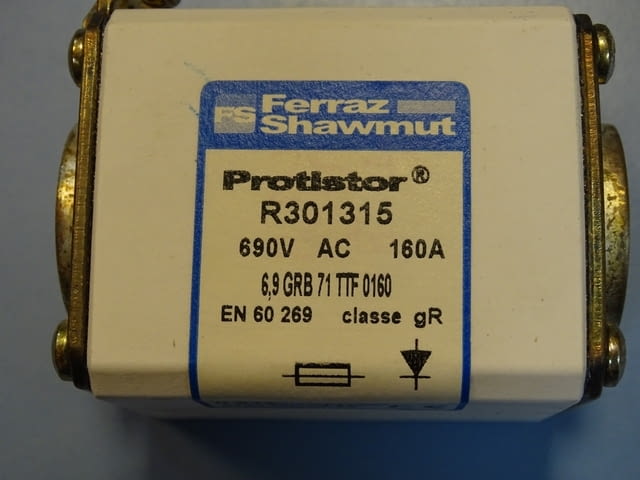 Предпазител Ferraz Shawmut Protistor R301315 Fuses 6.9GRB71TTF0160 160A 690VAC - снимка 4