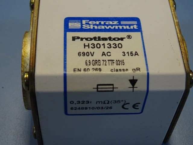 Предпазител Ferraz Shawmut Protistor H301330 Fuses 6.9GRB72TTF0315 315A 690VAC - снимка 6