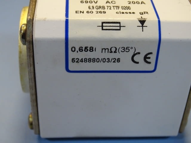 Предпазител Ferraz Shawmut Protistor F301328 Fuses 6.9GRB72TTF0200 200A 690VAC - снимка 5