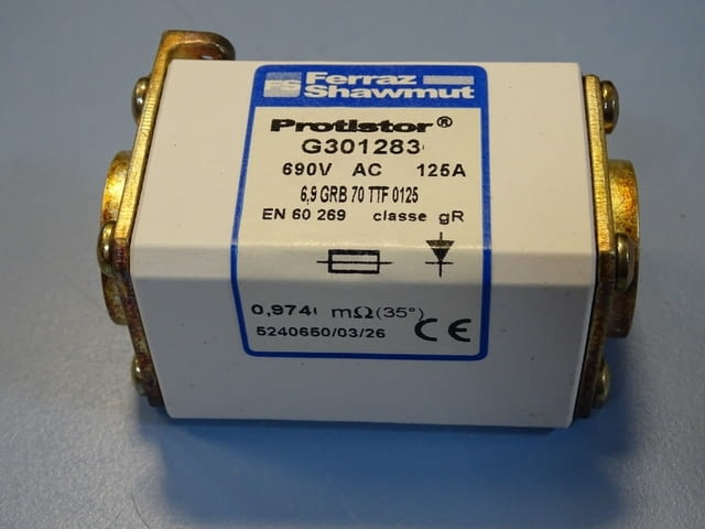 Предпазител Ferraz Shawmut Protistor G301283 Fuses 6.9GRB70TTF0125 125A 690VAC - снимка 5