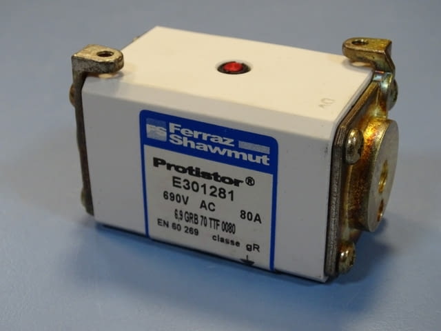 Предпазител Ferraz Shawmut Protistor E301281 Fuses 6.9GRB70TTF0080 80A 690VAC - снимка 1