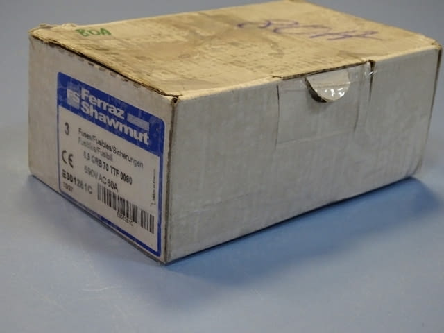 Предпазител Ferraz Shawmut Protistor E301281 Fuses 6.9GRB70TTF0080 80A 690VAC - снимка 10