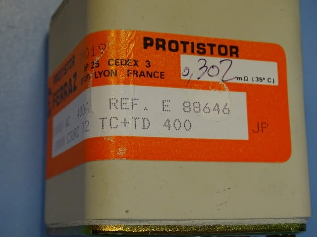 Предпазител Ferraz Protistor 1000 C3URC72TC+TD400 Fuses 400A 1000VAC - снимка 4