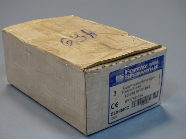 Предпазител Ferraz Shawmut Protistor D301280 Fuses 6.9GRB70TTF0063 63A 690VAC - снимка 2