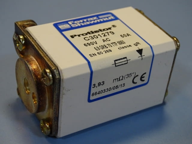 Предпазител Ferraz Shawmut Protistor C301279 Fuses 6.9GRB70TTF0050 50A 690VAC - снимка 8