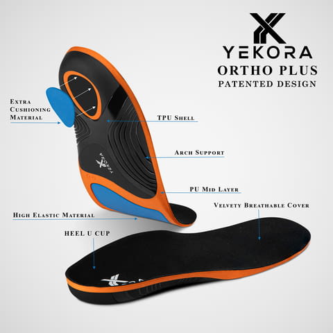 Ортопедични стелки YEKORA Ortho Plus плоскостъпие дюстабан паднал свод - снимка 7