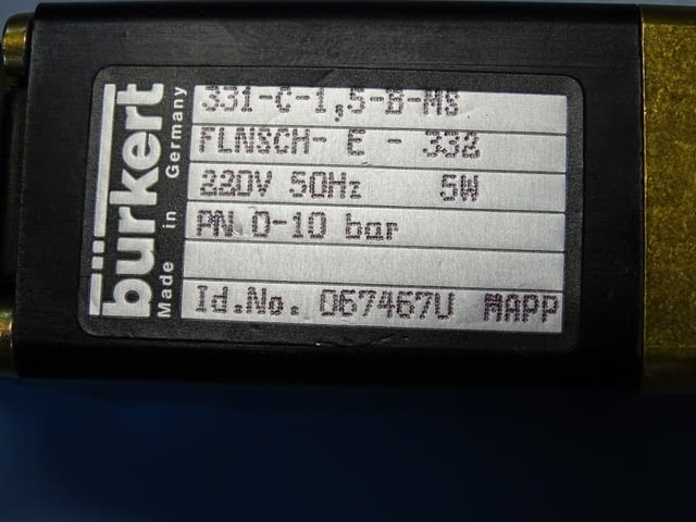 Магнет вентил Burkert 331-C-1.5-B-MS 3/2 way solenoid valve 220VAC - снимка 4