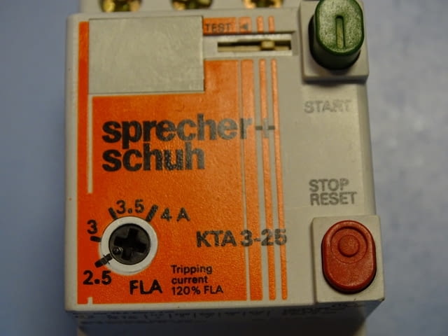 Моторна защита Sprecher+Schuh KTA 3-25 1.6/2.5A overload relay motor control - снимка 7