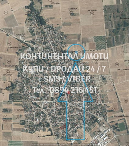 КОДо 62857. Дворно място 710м2 /60м2 локален път/ до къщи, ток и вода за жилищно застрояване до 3 ет - снимка 3