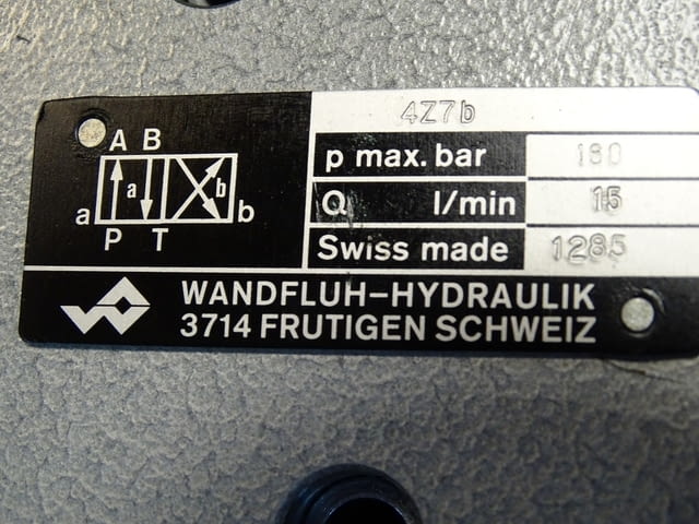 Хидравличен разпределител WANDFLUH-HYDRAULIK 4Z7b 24VDC hydraulik control valve - снимка 6