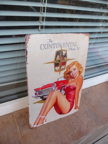 Метална табела кола The Continental Mark IV момиче реклама еротика - снимка 2