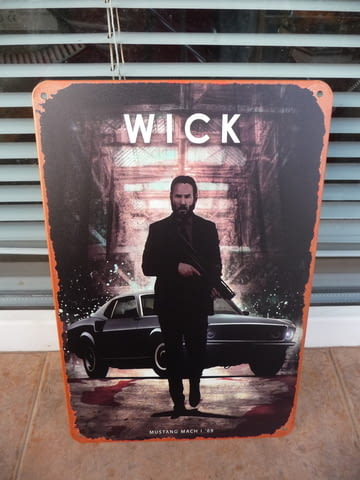 Метална табела филм Джон Уик Mustang 69 Киану Рийвс екшън убиец - снимка 1