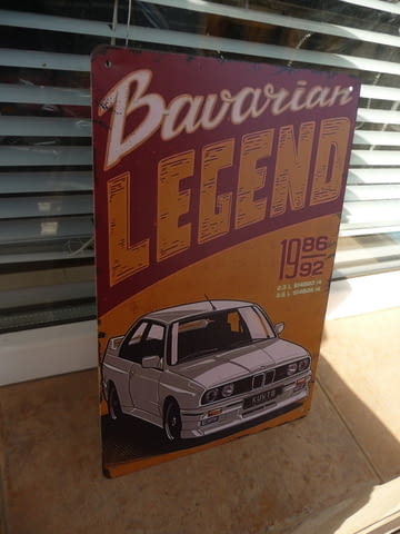 Метална табела кола BMW Баварска легенда 1986-92 баварец 2.5l 2.3l бърза класика - снимка 2