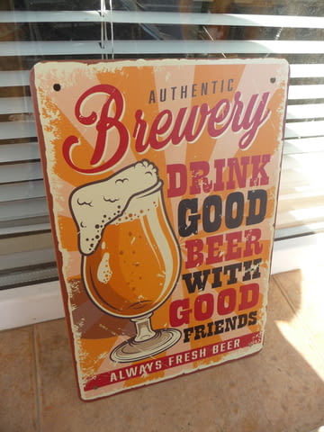 Метална табела бира хубавата бира върви с донри приятели студена чаша - снимка 2