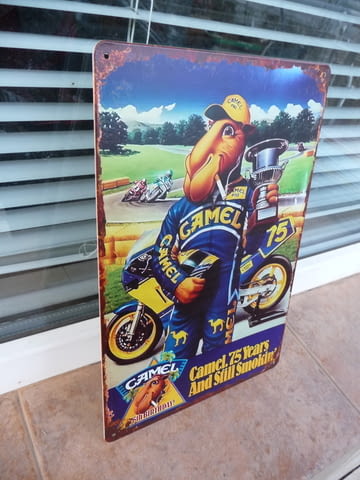Метална табела цигари Camel реклама мотор пистов купа награда екип шапка цигара - снимка 2