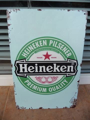 Метална табела бира Heineken Premium Quality Хайнекен бирите лого звезда - снимка 1