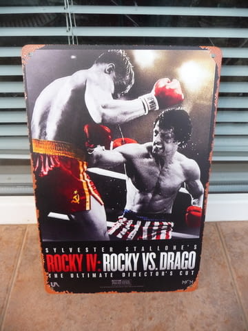 Метална табела Филм Роки 4 Силвестър Сталоун бокс ринг екшън Драго - снимка 1