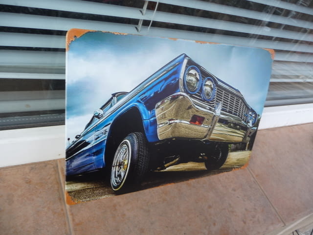 Метална табела Ретро класическа американска кола автомобил хромирана решетка - снимка 2