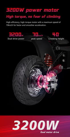 Електрически скутер/тротинетка със седалка BOYUEDA 3200W 28AH - снимка 3