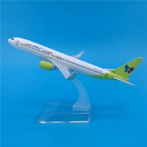 Бойнг 737 самолет модел макет Jin Air метален нискотавифна авиокомпания полетите летище - снимка 1