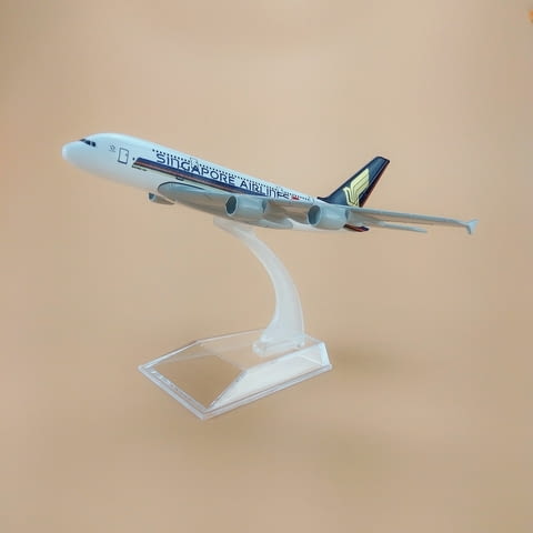 Еърбъс 380 самолет модел макет Singapore Airlines метален A380 пътнически летище - снимка 6