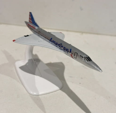 Конкорд самолет модел макет метален American полет небе класа Concorde - снимка 3