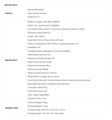 Електрически скутер/тротинетка със седалка BOYUEDA S5 6000W 38AH - снимка 11