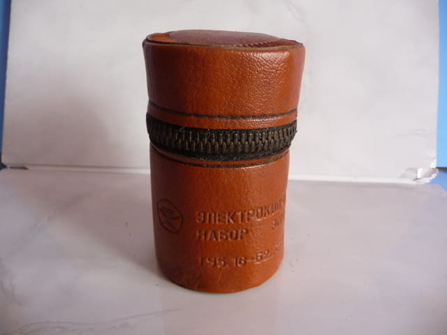 Кожен калъф прибор обектив уред СССР стар маркиран стар ретро - снимка 1