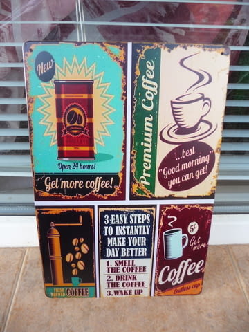 Метална табела кафе колаж кафемелачка пий кафенце повече кафенето - снимка 1