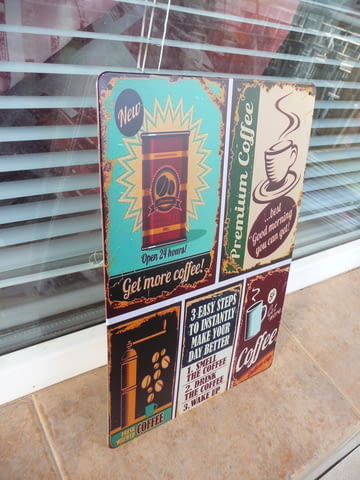 Метална табела кафе колаж кафемелачка пий кафенце повече кафенето - снимка 2