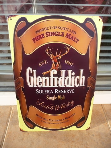 Метална табела уиски Glenfiddich Scotch Whisky малцово шотландско - снимка 1