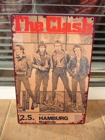 Метална табела музика The Clash пънк група рок китари концерт - снимка 1