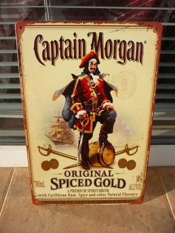 Метална табела ром Captain Morgan сабя кораб алкохол бъчва спиртна напитка - снимка 1