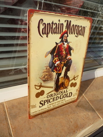 Метална табела ром Captain Morgan сабя кораб алкохол бъчва спиртна напитка - снимка 2