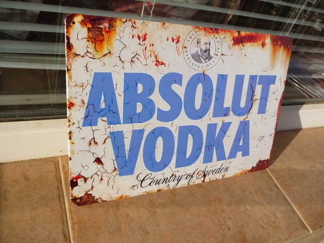 Метална табела Vodka Absolut Sweden водка Абсолют ръждив ефект алкохол - снимка 2
